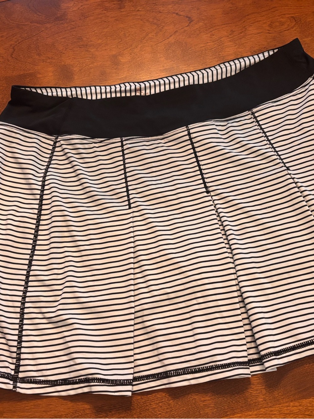 Black and White Striped Women’s Skort
